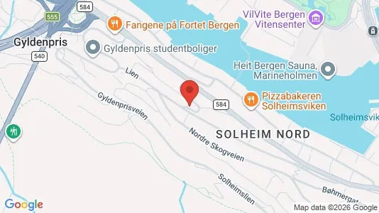 Rooms for rent i Bergen Årstad - kort over placeringen