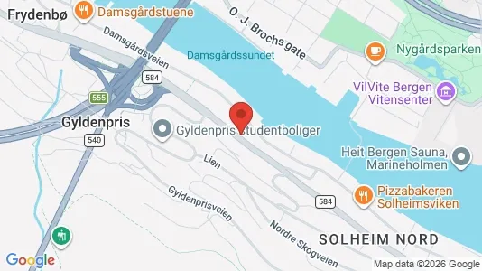 Apartments for rent i Bergen Årstad - kort over placeringen