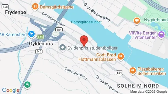 Apartments for rent i Bergen Årstad - kort over placeringen