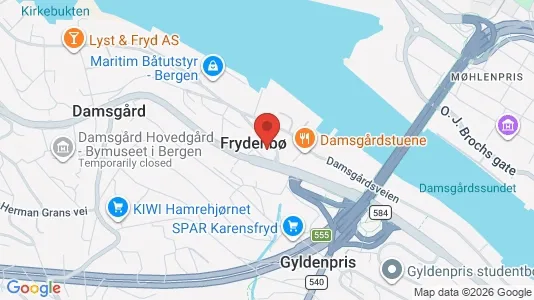 Rooms for rent i Bergen Laksevåg - kort over placeringen