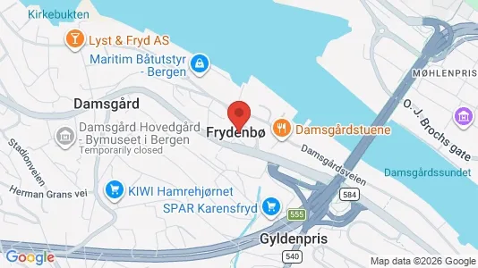 Rooms for rent i Bergen Laksevåg - kort over placeringen