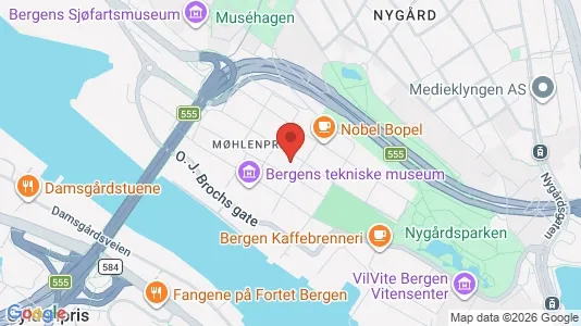 Rooms for rent i Bergen Bergenhus - kort over placeringen