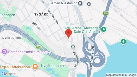 Rooms for rent i Bergen Bergenhus - kort over placeringen