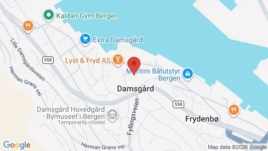 Rooms for rent i Bergen Laksevåg - kort over placeringen
