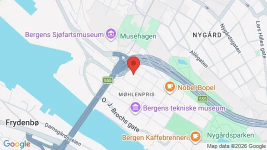 Rooms for rent i Bergen Bergenhus - kort over placeringen