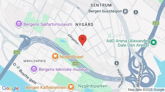 Apartments for rent i Bergen Bergenhus - kort over placeringen