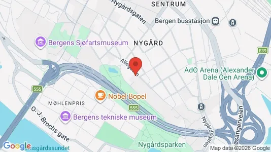 Apartments for rent i Bergen Bergenhus - kort over placeringen