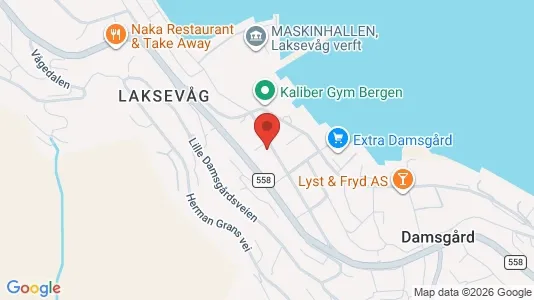 Rooms for rent i Bergen Laksevåg - kort over placeringen