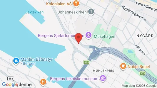 Rooms for rent i Bergen Bergenhus - kort over placeringen