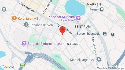 Rooms for rent i Bergen Bergenhus - kort over placeringen