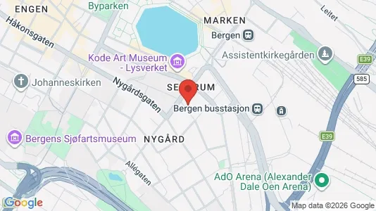 Apartments for rent i Bergen Bergenhus - kort over placeringen