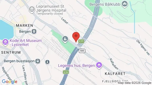 Apartments for rent i Bergen Bergenhus - kort over placeringen