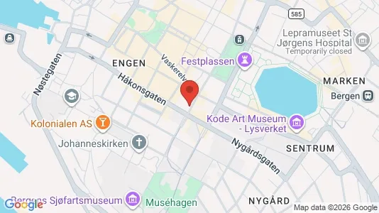 Rooms for rent i Bergen Bergenhus - kort over placeringen