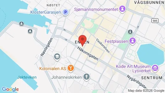 Rooms for rent i Bergen Bergenhus - kort over placeringen