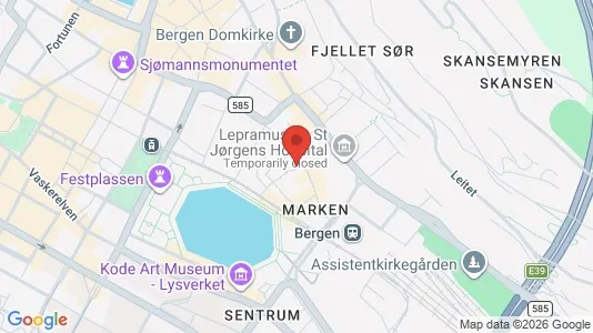 Rooms for rent i Bergen Bergenhus - kort over placeringen