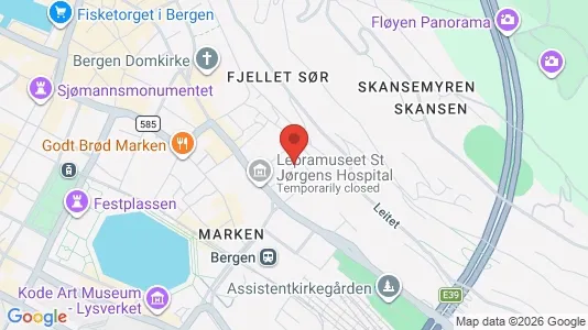 Rooms for rent i Bergen Bergenhus - kort over placeringen