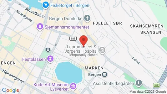 Apartments for rent i Bergen Bergenhus - kort over placeringen