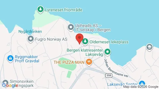 Rooms for rent i Bergen Laksevåg - kort over placeringen