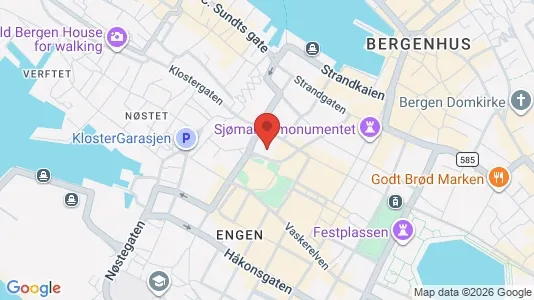 Apartments for rent i Bergen Bergenhus - kort over placeringen