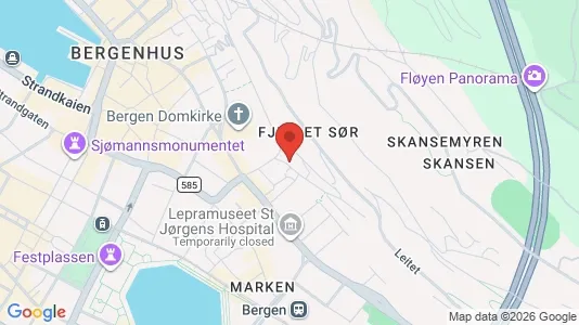 Apartments for rent i Bergen Bergenhus - kort over placeringen