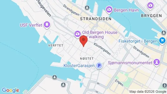 Rooms for rent i Bergen Bergenhus - kort over placeringen