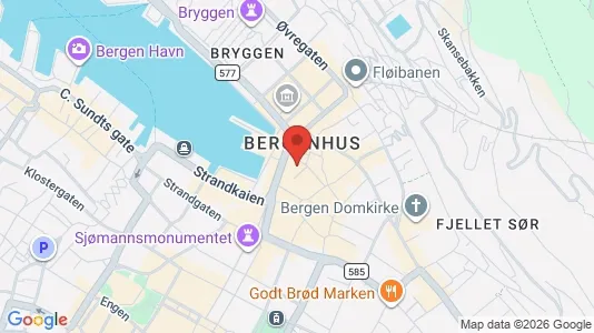 Rooms for rent i Bergen Bergenhus - kort over placeringen