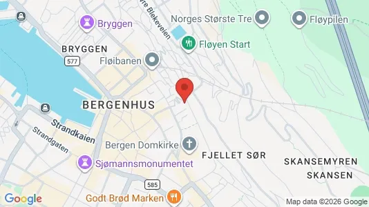 Apartments for rent i Bergen Bergenhus - kort over placeringen