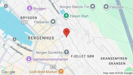 Apartments for rent i Bergen Bergenhus - kort over placeringen