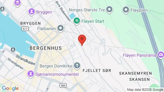 Rooms for rent i Bergen Bergenhus - kort over placeringen