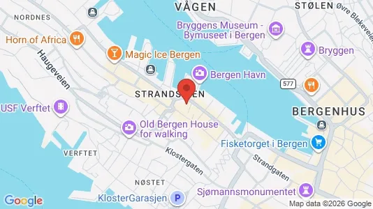 Rooms for rent i Bergen Bergenhus - kort over placeringen