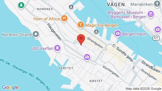 Rooms for rent i Bergen Bergenhus - kort over placeringen