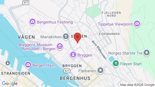 Apartments for rent i Bergen Bergenhus - kort over placeringen