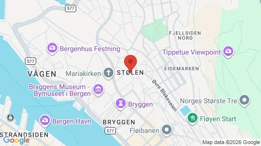 Apartments for rent i Bergen Bergenhus - kort over placeringen