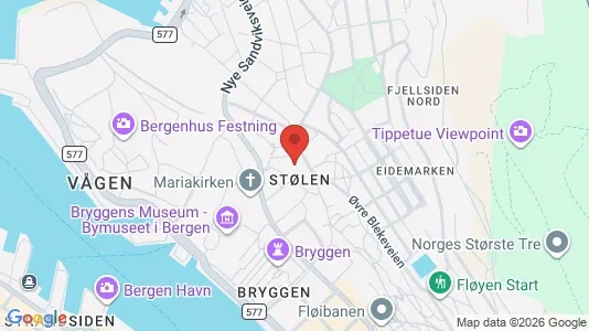 Apartments for rent i Bergen Bergenhus - kort over placeringen