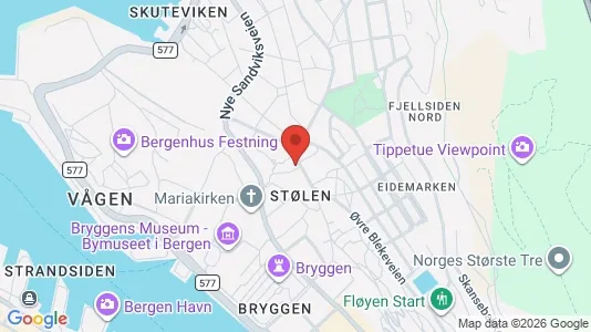 Rooms for rent i Bergen Bergenhus - kort over placeringen