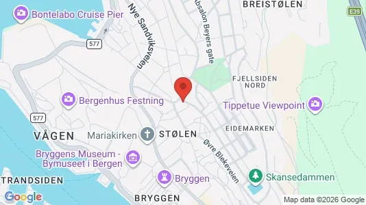 Apartments for rent i Bergen Bergenhus - kort over placeringen