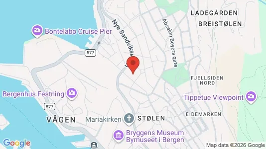 Rooms for rent i Bergen Bergenhus - kort over placeringen