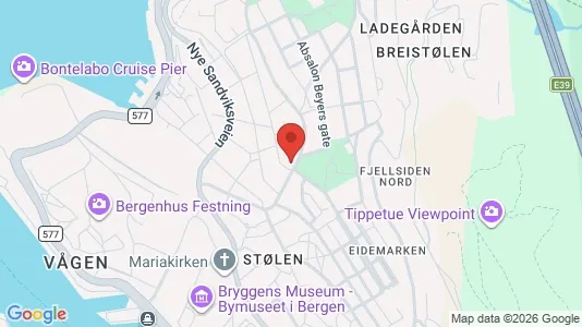 Rooms for rent i Bergen Bergenhus - kort over placeringen
