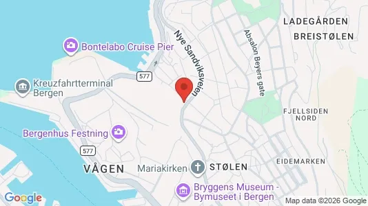 Rooms for rent i Bergen Bergenhus - kort over placeringen