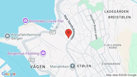 Apartments for rent i Bergen Bergenhus - kort over placeringen