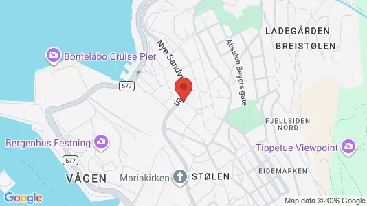 Rooms for rent i Bergen Bergenhus - kort over placeringen