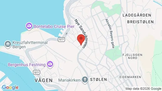 Apartments for rent i Bergen Bergenhus - kort over placeringen