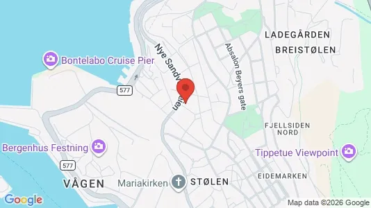Rooms for rent i Bergen Bergenhus - kort over placeringen