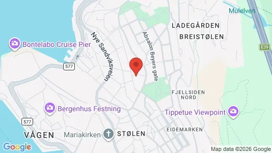 Rooms for rent i Bergen Bergenhus - kort over placeringen