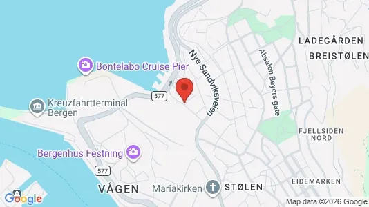 Apartments for rent i Bergen Bergenhus - kort over placeringen