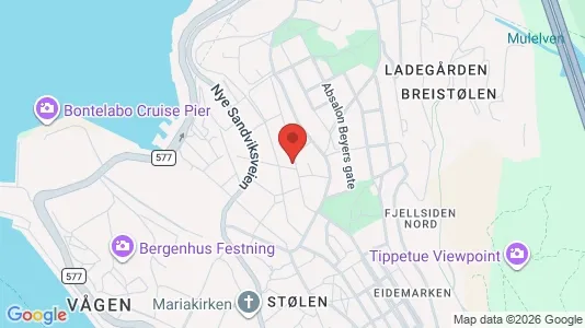 Apartments for rent i Bergen Bergenhus - kort over placeringen