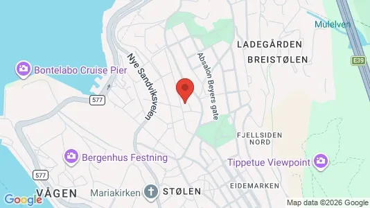 Apartments for rent i Bergen Bergenhus - kort over placeringen
