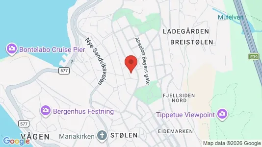 Apartments for rent i Bergen Bergenhus - kort over placeringen