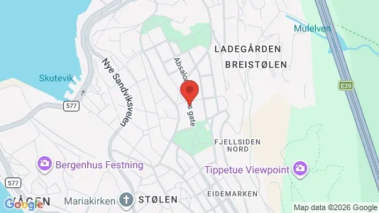 Rooms for rent i Bergen Bergenhus - kort over placeringen
