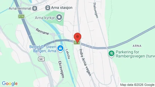 Apartments for rent i Bergen Arna - kort over placeringen